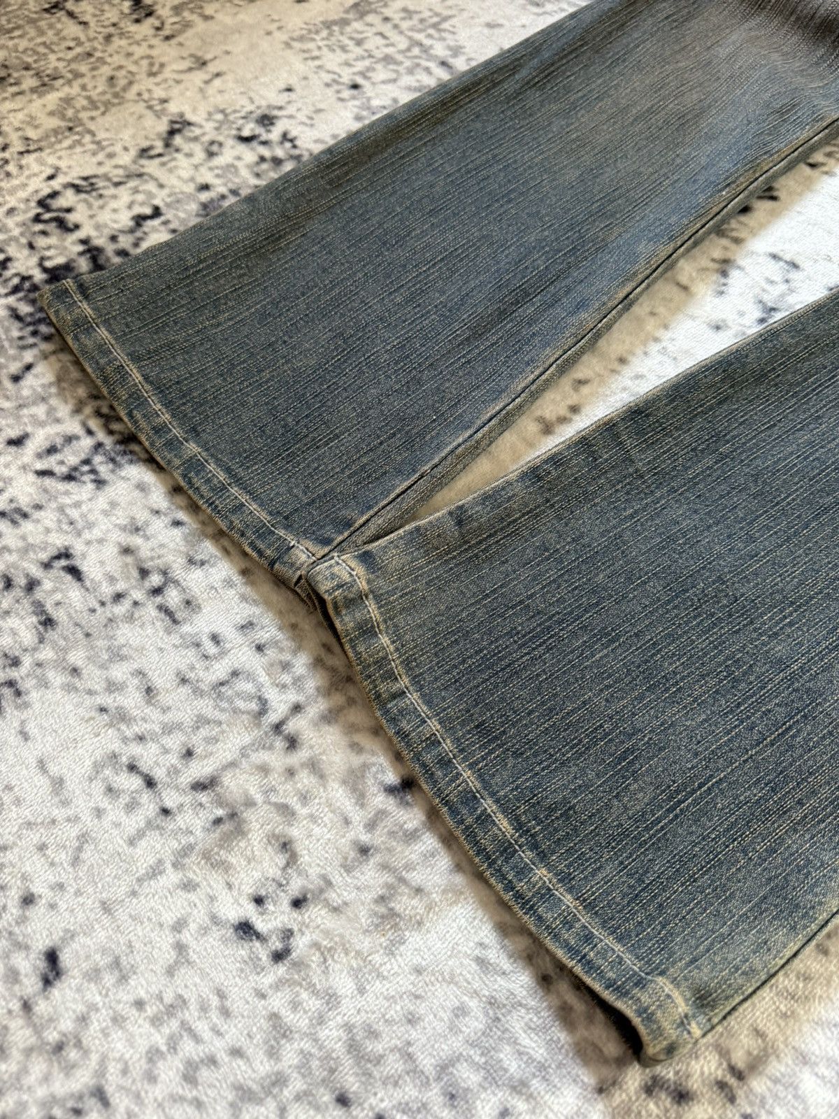 Japanese Brand Jouer Aux Echecs Mud Wash Patina Fade Studded Flared Jeans Size US 28 / EU 44 - 9 Thumbnail