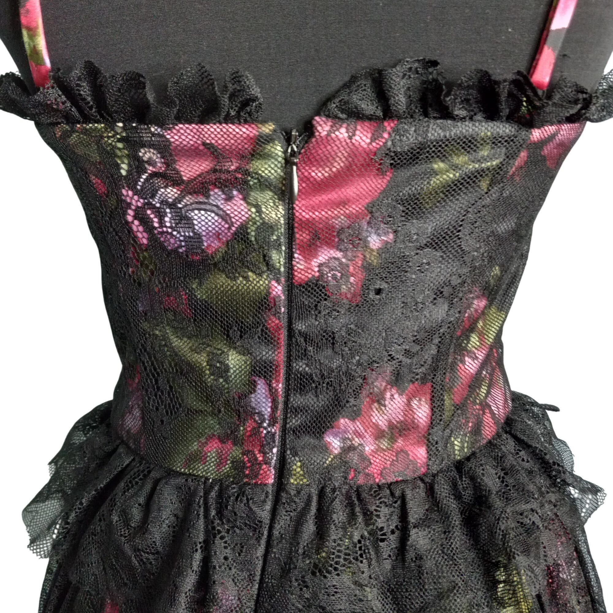 Marchesa Pearl By Georgina Chapman of Marchesa Size 4 Dress Black Flo Size S / US 4 / IT 40 - 7 Thumbnail