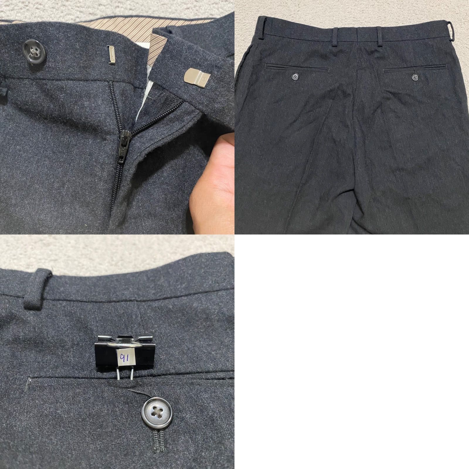 Ralph Lauren Lauren Ralph Lauren Mens Dress Pants Gray Wool Slim Straight 34x32 Front Flat Front Business Casual Formal Wedding Workwear 2000s Mens Size US 34 / EU 50 - 8 Thumbnail