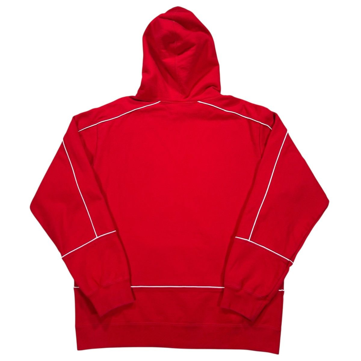 Supreme Supreme SS18 Red & White Piping Hoodie Sweatshirt Size XL Size US XL / EU 56 / 4 - 4 Thumbnail