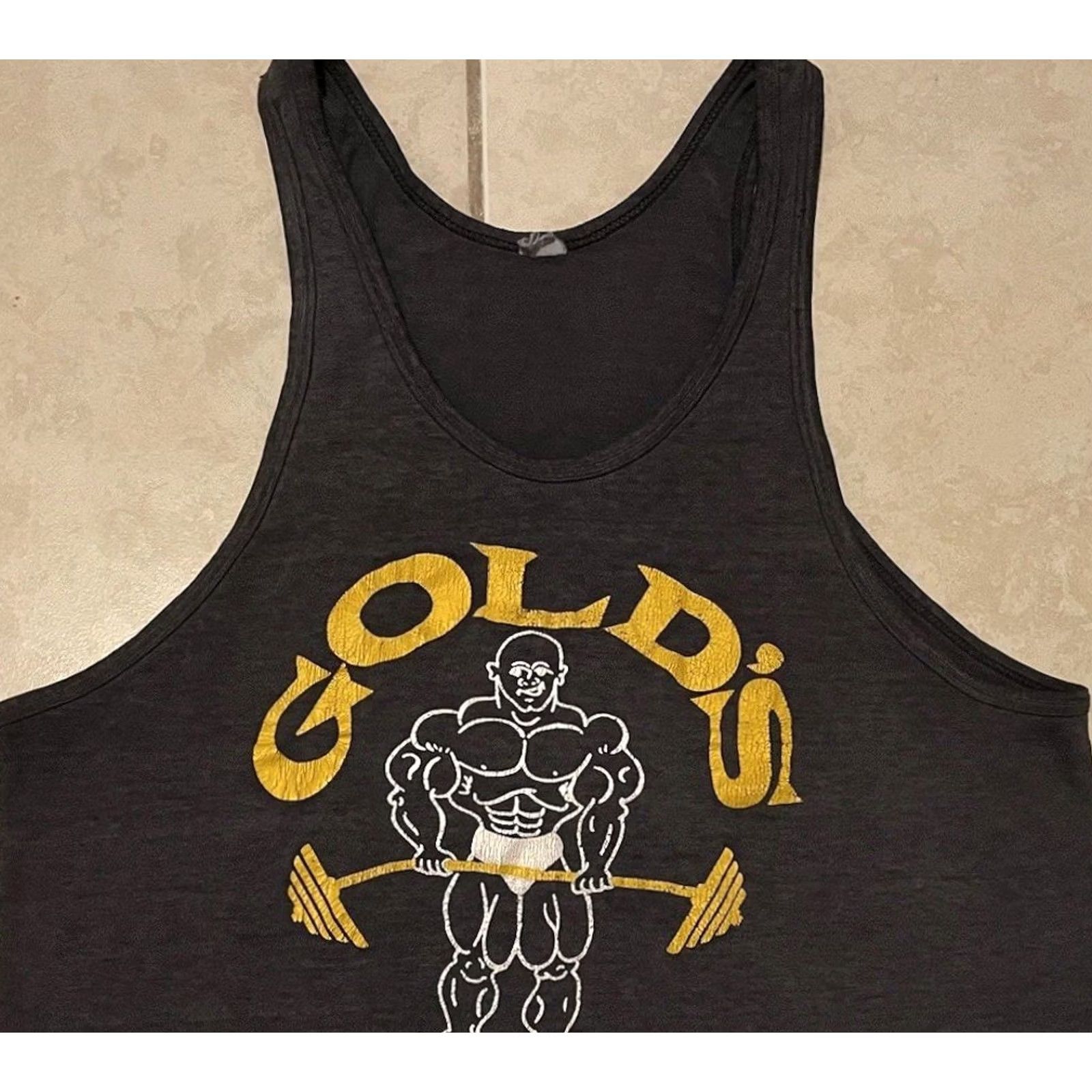 Vintage Vtg 80s Golds Gym Faded California Tank Top S Black Beach Weight Lifting Gym USA 90s Monkey PE Mens Size US S / EU 44-46 / 1 - 5 Thumbnail