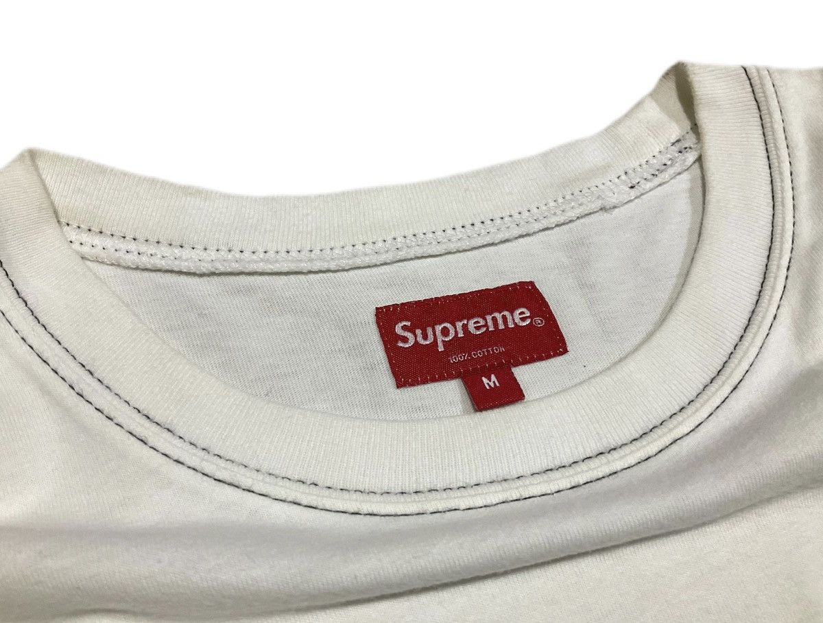 Supreme 🔥Supreme Pocket Tee Contrast Stitch Vertical Spell Out Shirt Size US M / EU 48-50 / 2 - 5 Thumbnail
