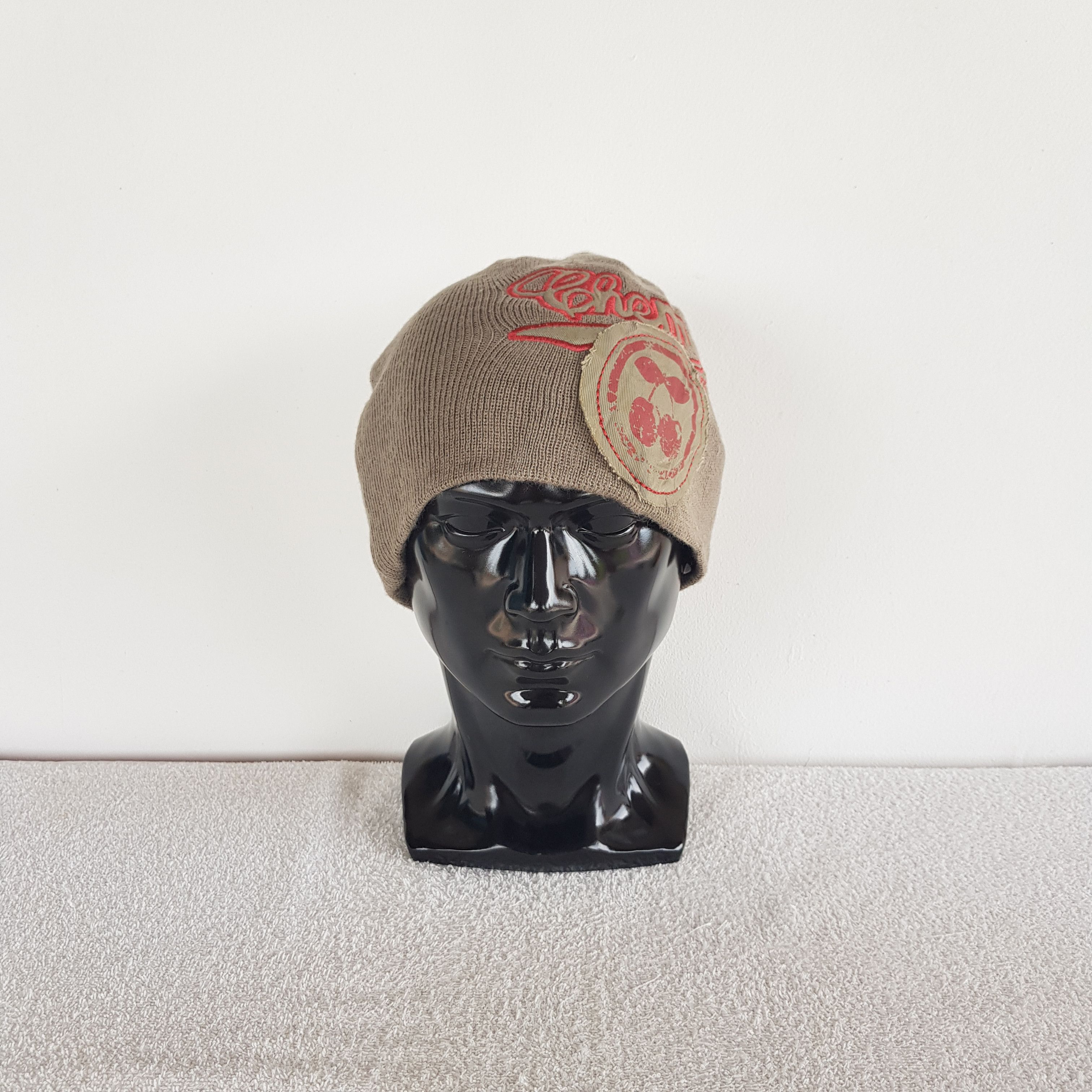 Japanese Brand Vintage Y2K Cherry Beanie Ribbed Knit Snow Caps Hats. Size ONE SIZE - 2 Thumbnail