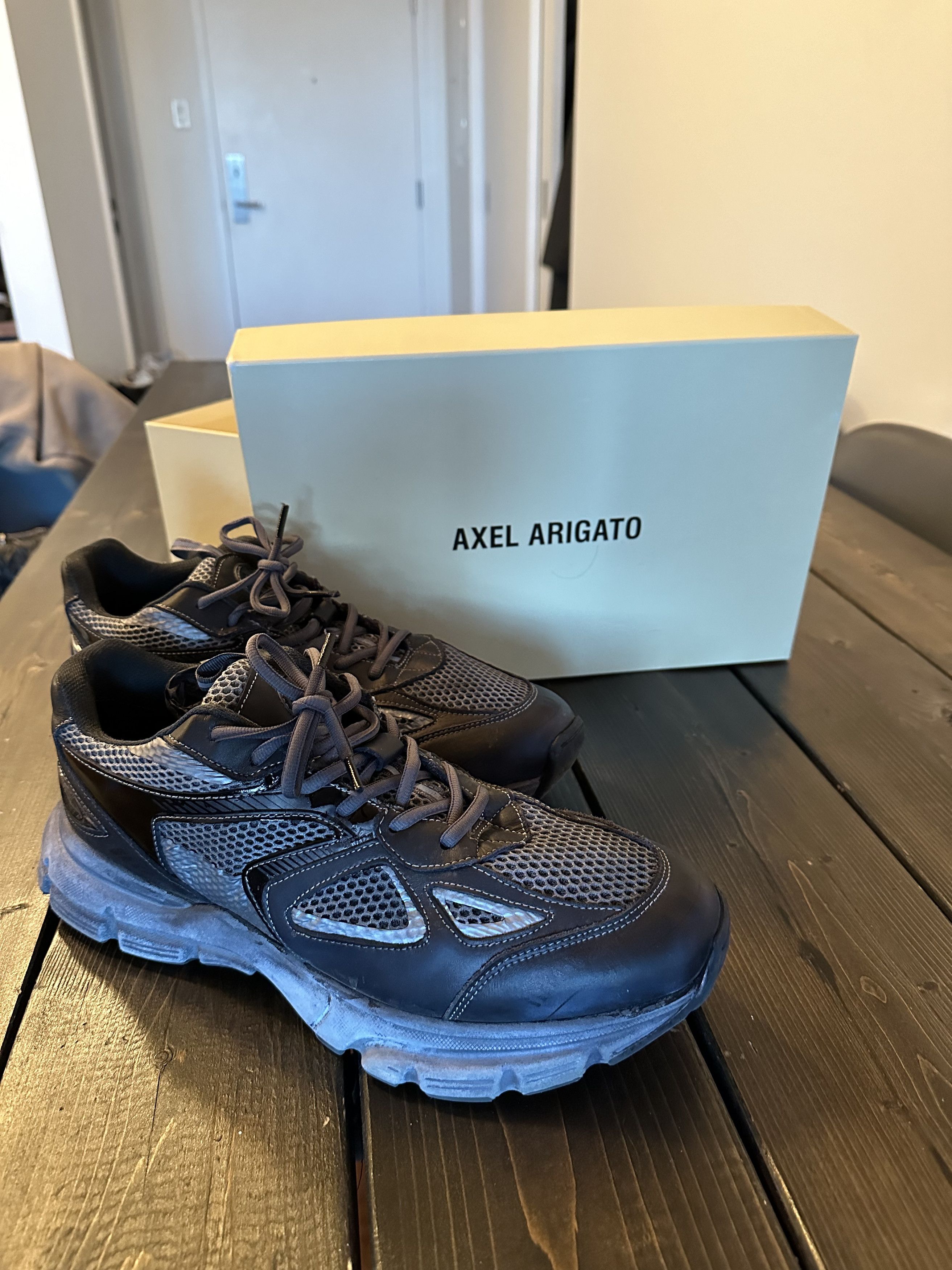 image of Axel Arigato Black Marathon Dip-Dye Sneakers, Men's (Size 12)