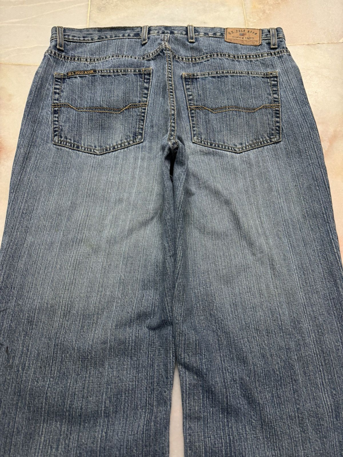 U.S. Polo Assn. ⚡️FLARED⚡️VINTAGE 90s U.S.POLO ASSN STONED WASHED BOOTCUT Size US 35 - 14 Thumbnail