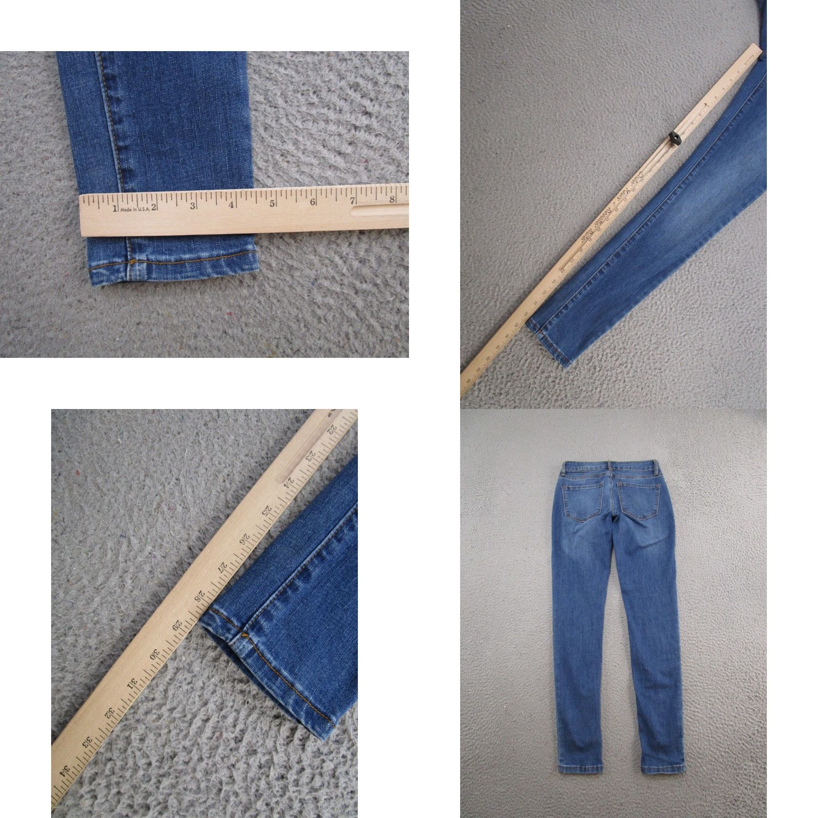 Vintage Kancan Womens Blue Medium Wash Stretch Denim Skinny Jeans Size 0/23 Mid Rise Size 25" / US 0 / IT 36 - 8 Thumbnail
