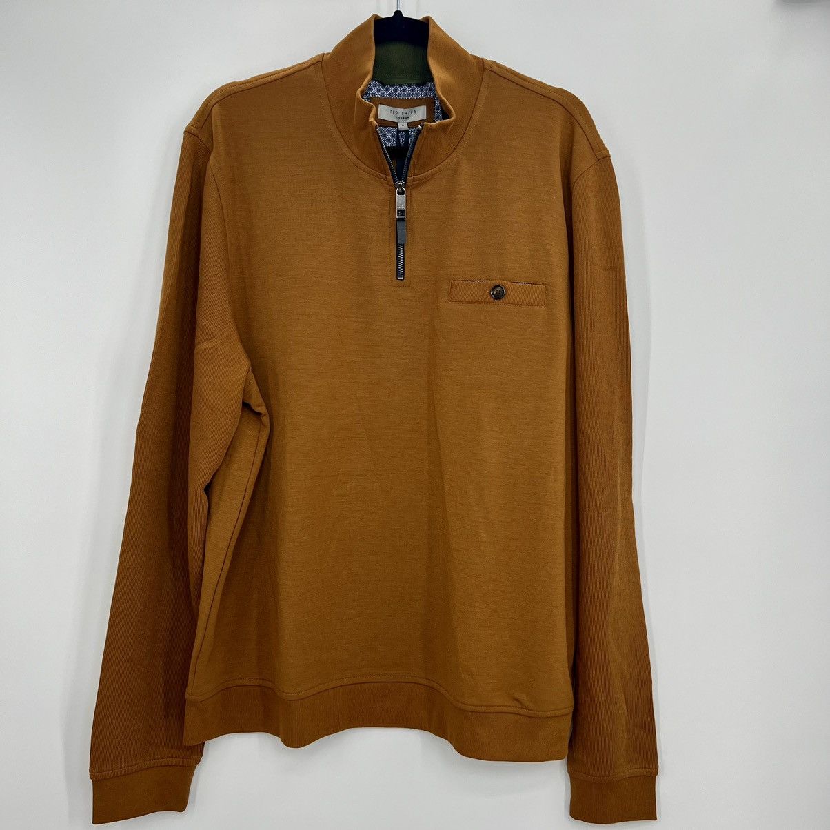 Image of Ted Baker Men Long Sleeve Funnel Neck Pullover Sweater in Brown (Size 2XL)