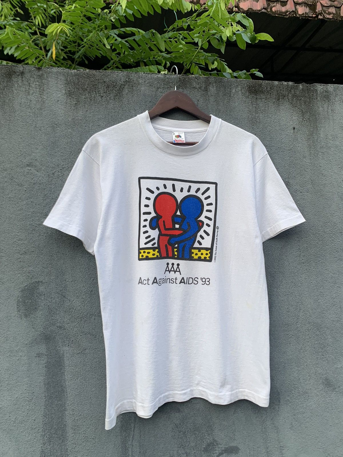 Vintage Vintage 1993 KERITH HARING ACT AGAINST AIDS Tshirt Size US M / EU 48-50 / 2 - 2 Thumbnail