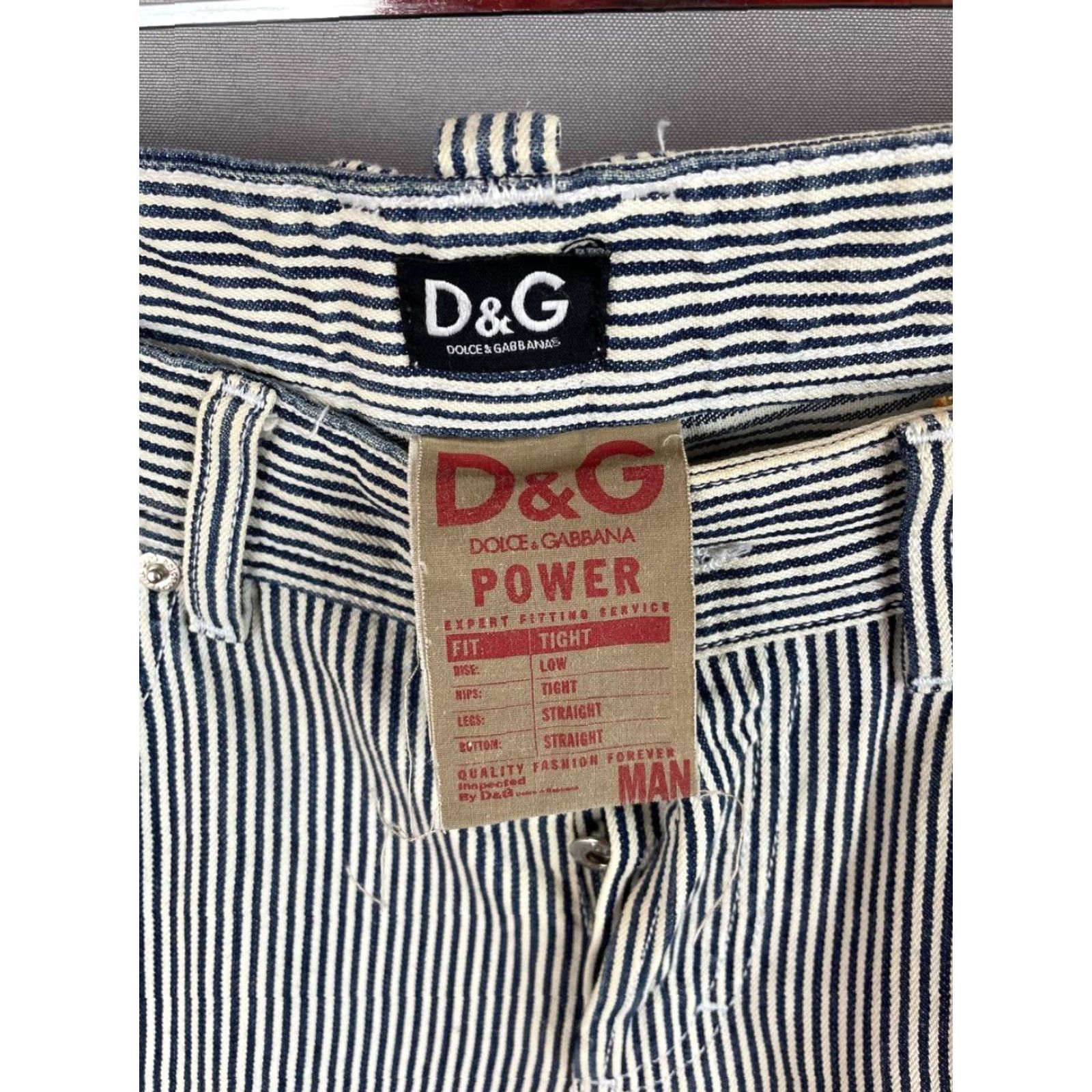 Dolce & Gabbana Dolce&Gabbana Pants Mens Size 33 Black & White Striped Cotton Belt Loop Button Flat Front 5-Pocket Cargo Regular Fit 7'' Leg Opening Womens? Size US 33 - 3 Thumbnail