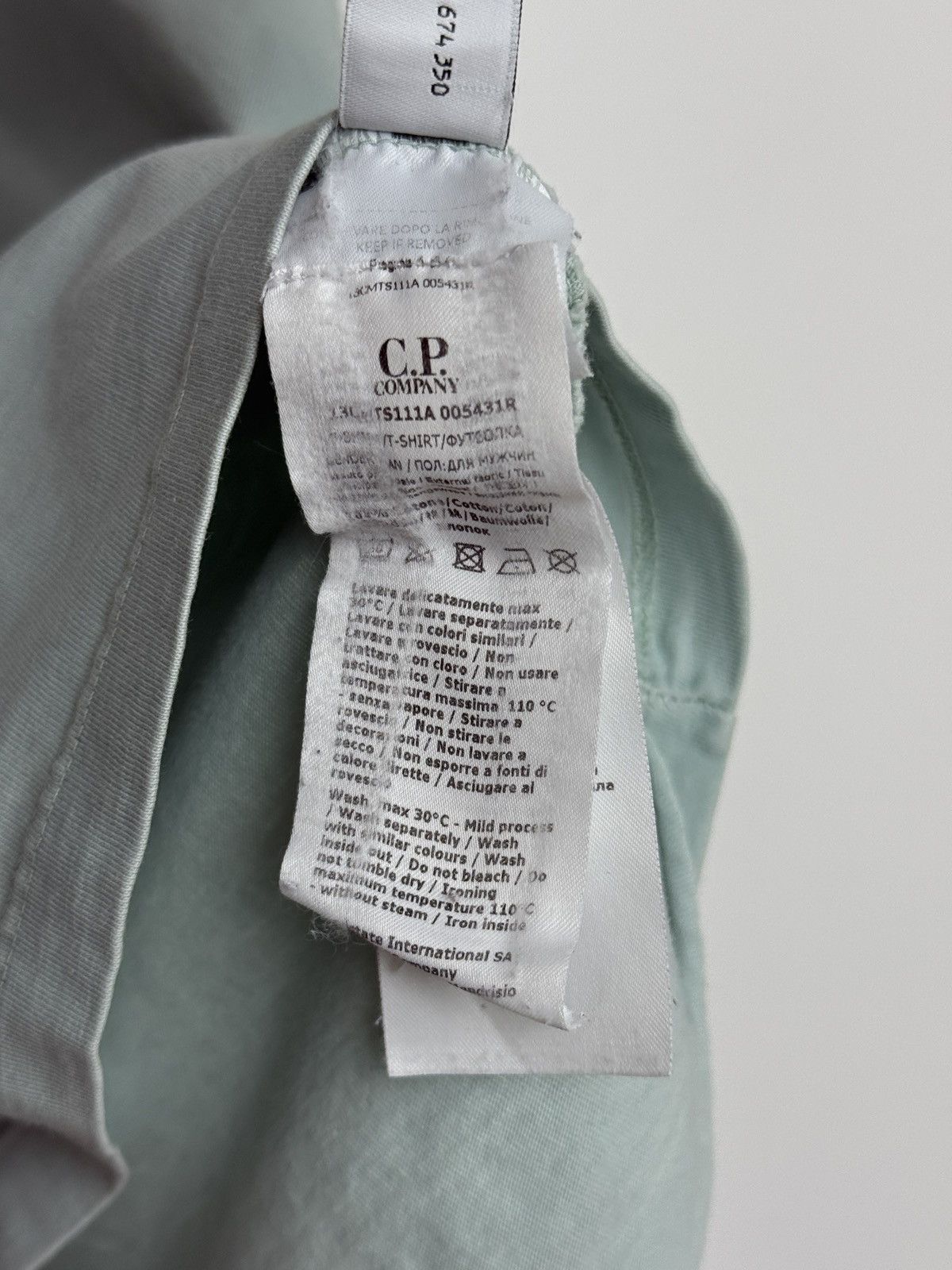 C.P. Company C.P company t shirt mint blue front logo Size US S / EU 44-46 / 1 - 6 Thumbnail