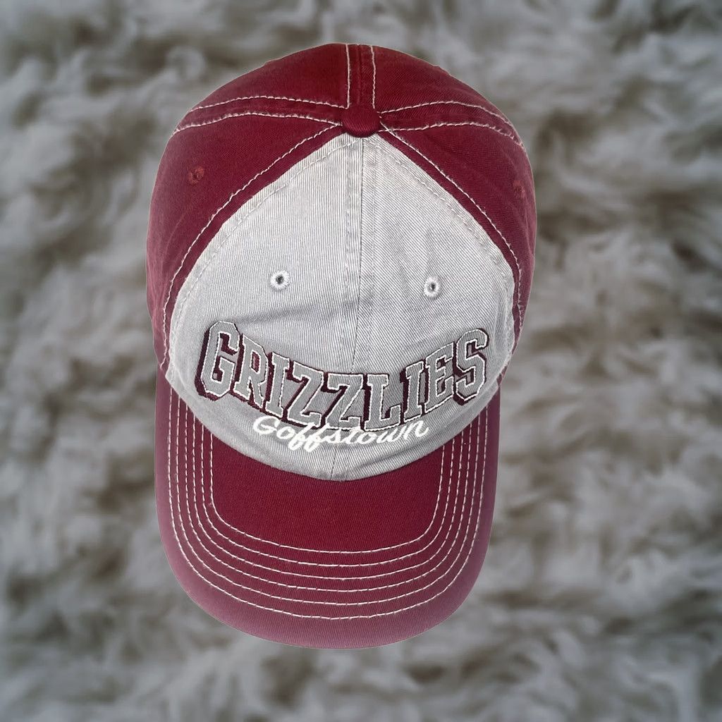 Vintage Goffstown Grizzlies Baseball Hat Cap Maroon Gray Adjustable StrapBack Men Baseball Cap Mens Size ONE SIZE - 1 Thumbnail