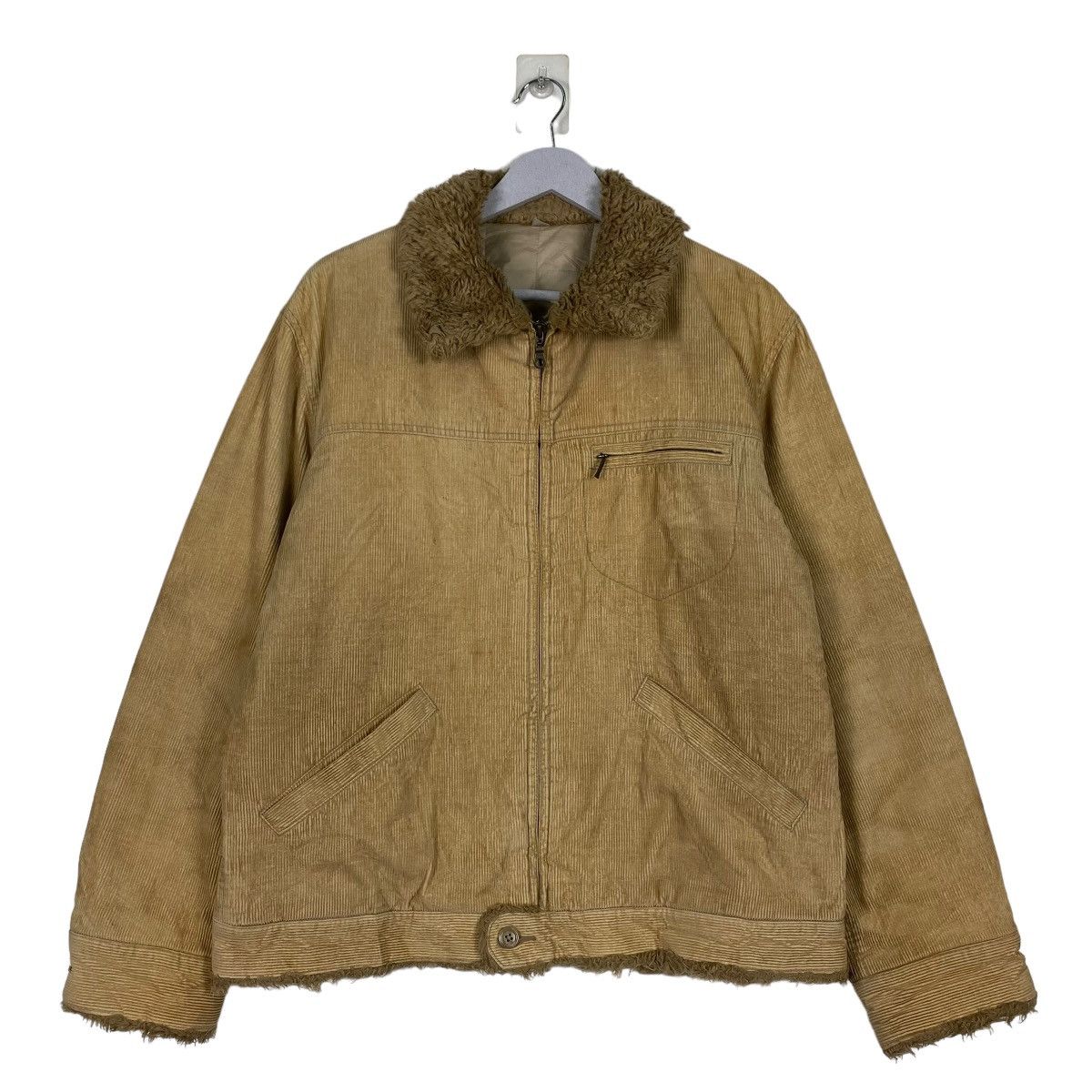 Japanese Brand Uniqlo Corduroy Fur Collar Jacket Size US M / EU 48-50 / 2 - 1 Thumbnail