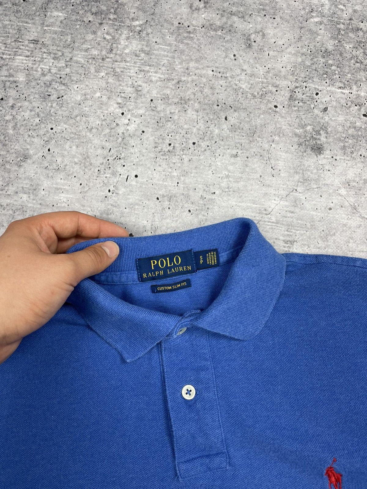 Polo Ralph Lauren × Vintage Vintage Polo Ralph Lauren Blue Polo Longsleeve Sweatshirt Size US S / EU 44-46 / 1 - 9 Thumbnail