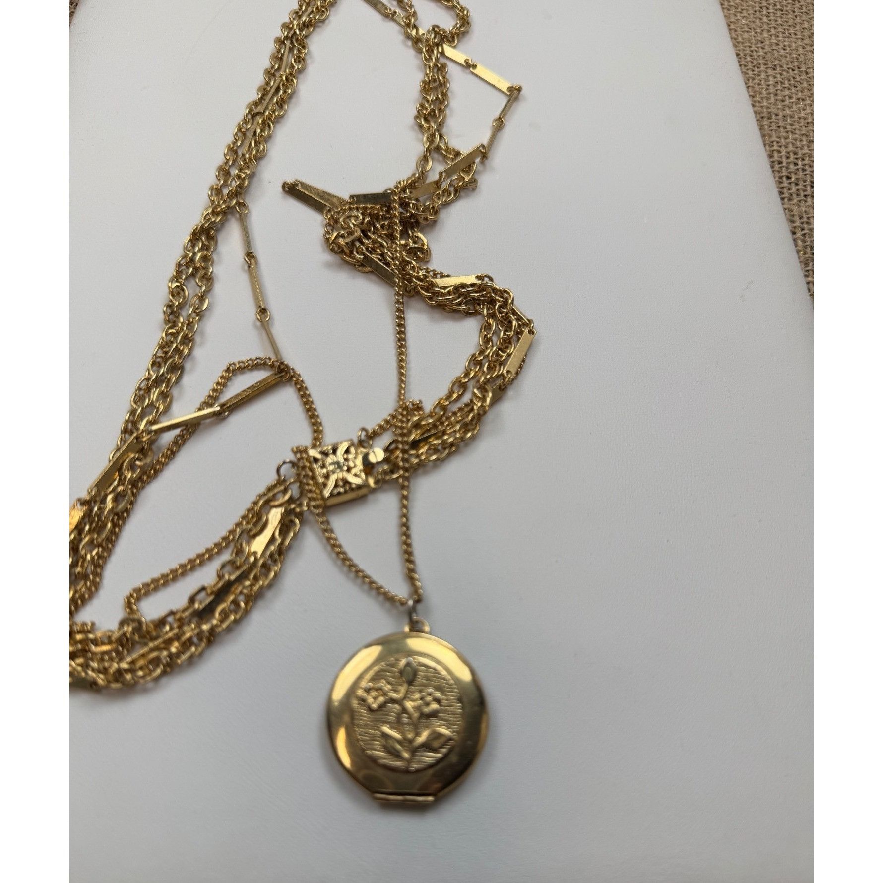 Other Locket pendant 4 tier necklace Gold Plated Multi-Layer Neckl Size ONE SIZE - 3 Thumbnail