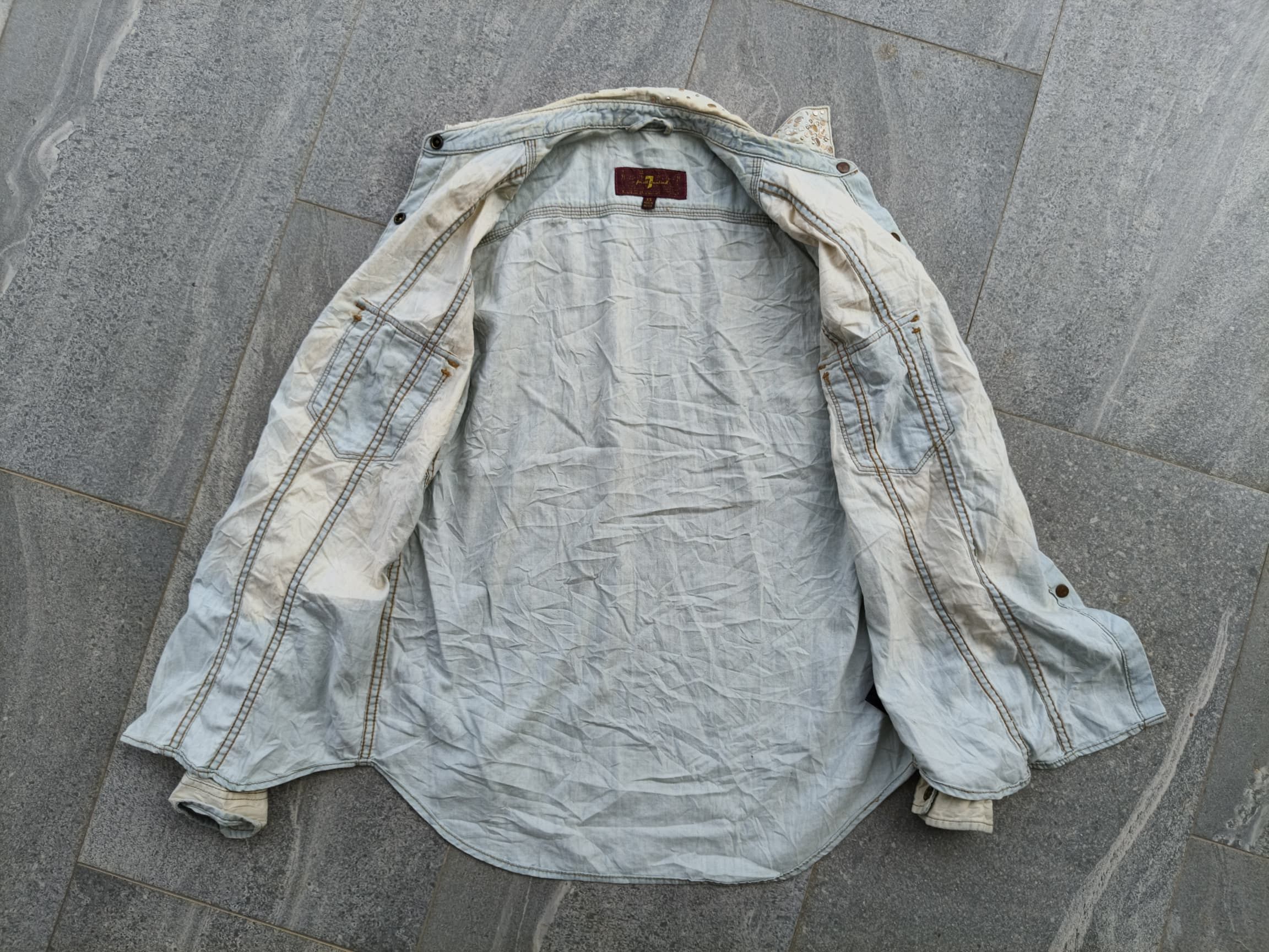 7 For All Mankind 7 For All Mankind Studded Long Sleeve Shirt Size US XS / EU 42 / 0 - 16 Thumbnail