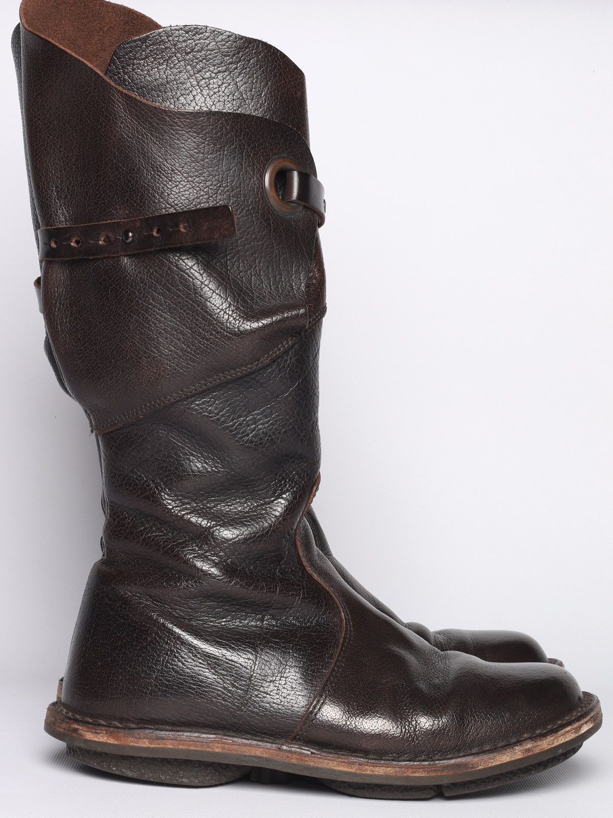 Trippen Trippen Brown Leather Avantgarde Hi Boots Shoes Belt Hard Size US 8 / IT 38 - 2 Thumbnail