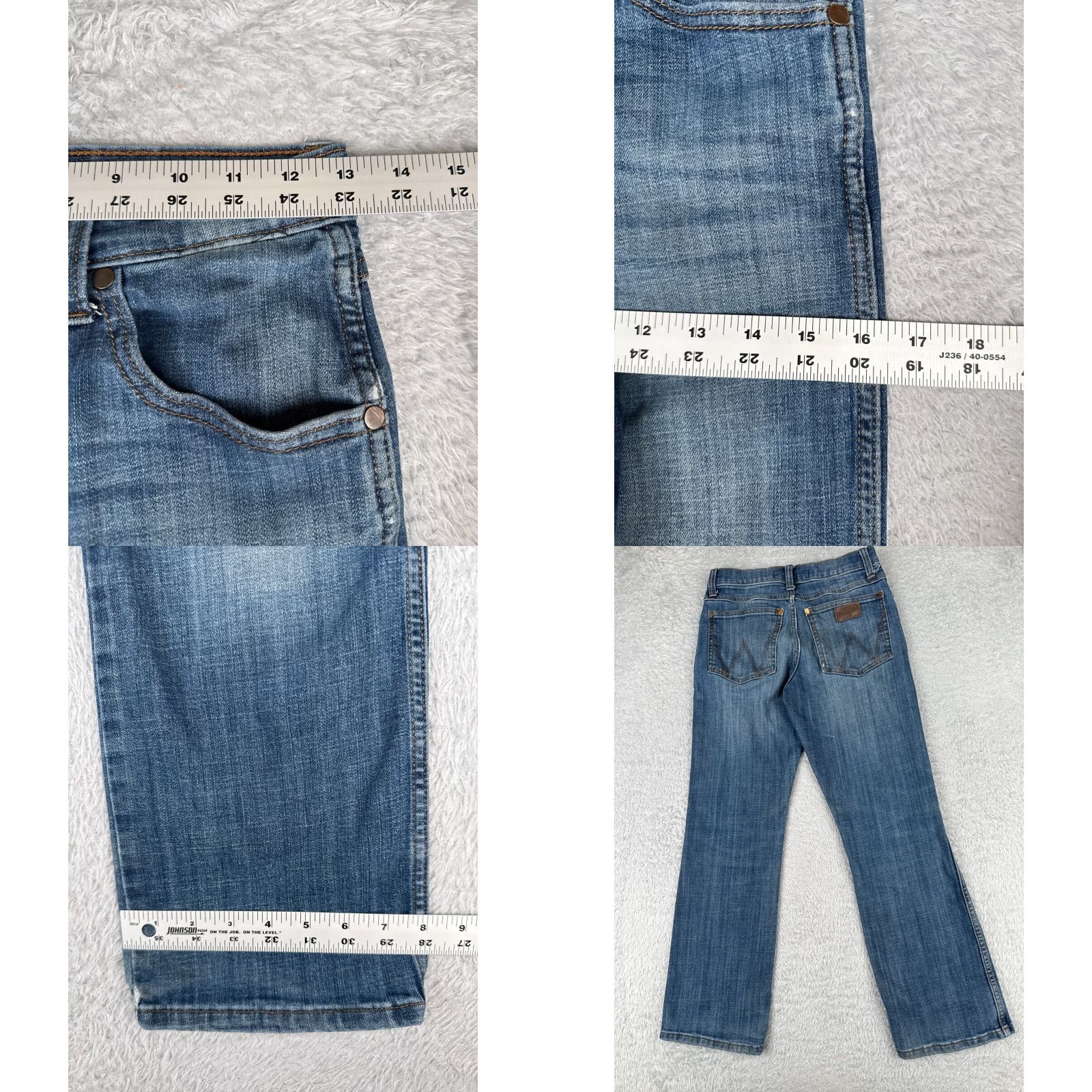 Wrangler Wrangler Jeans Girls 14 Blue Denim Distressed Relaxed Bootcut Mid Rise 26x27 Jeans Size 36" / US 14 / IT 50 - 9 Thumbnail