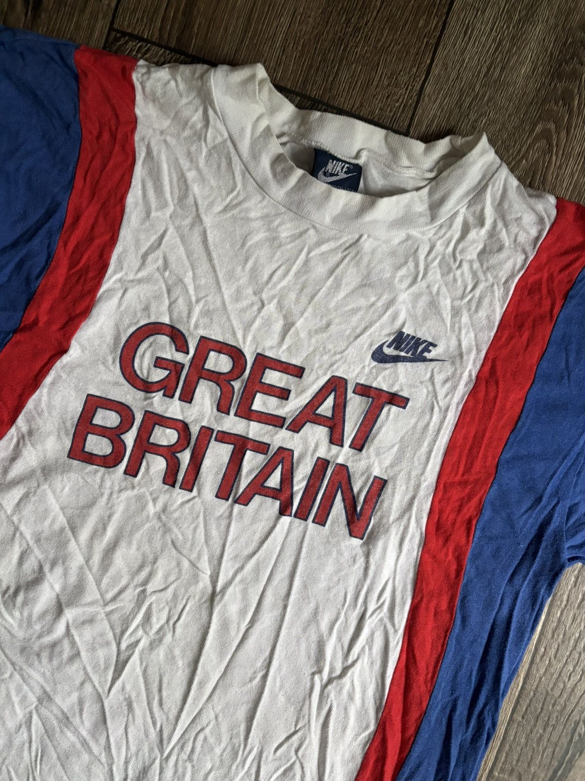 Nike Vintage Nike Team Great Britain Olympic Athletics Tee 80s Size US M / EU 48-50 / 2 - 2 Thumbnail