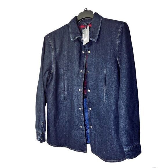Slate & Stone Slate & Stone Mens Dark Wash Snap Front Long Sleeve Denim Sh Size US L / EU 52-54 / 3 - 4 Thumbnail