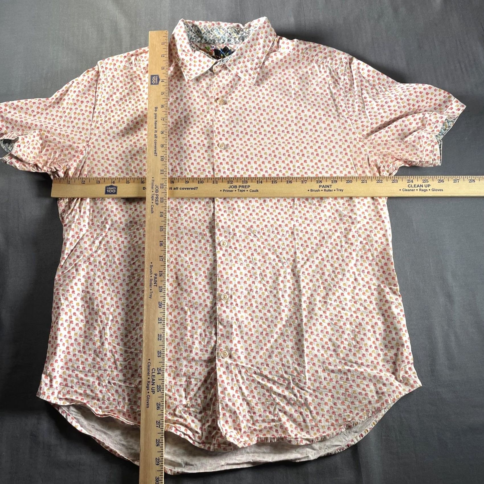 Robert Graham Robert Graham Shirt Mens XL White Micro Print Short Sleeve Classic Fit Stretch Button-Up Size US XL / EU 56 / 4 - 6 Thumbnail