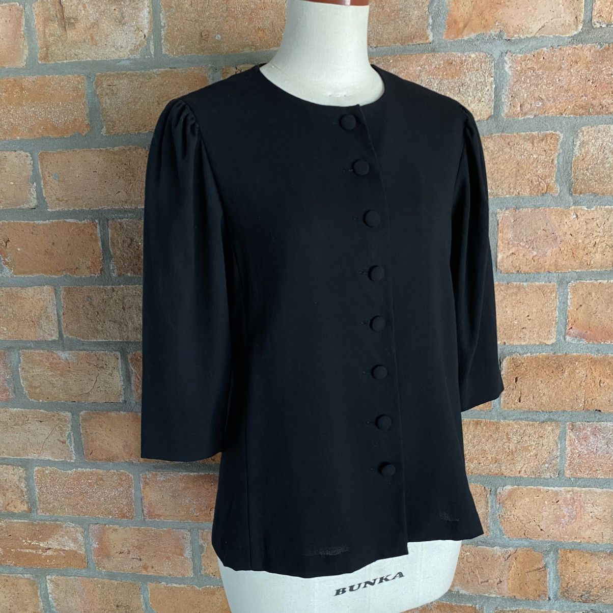 Yves Saint Laurent YVES SAINT LAURENT Black Button-Front Blouse 3/4 Sleeves Size M / US 6-8 / IT 42-44 - 16 Thumbnail