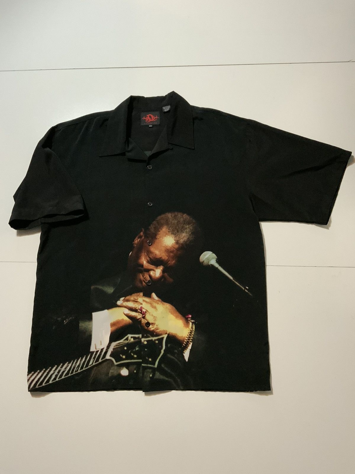 Vintage Dragonfly BB King Lucille Blues Guitar Button Shirt