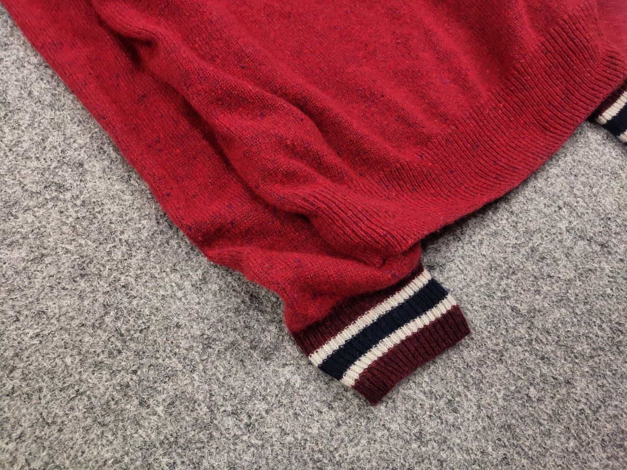Fred Perry Fred Perry Design Classic Red Wool Crew Check Sweater Size US S / EU 44-46 / 1 - 6 Thumbnail