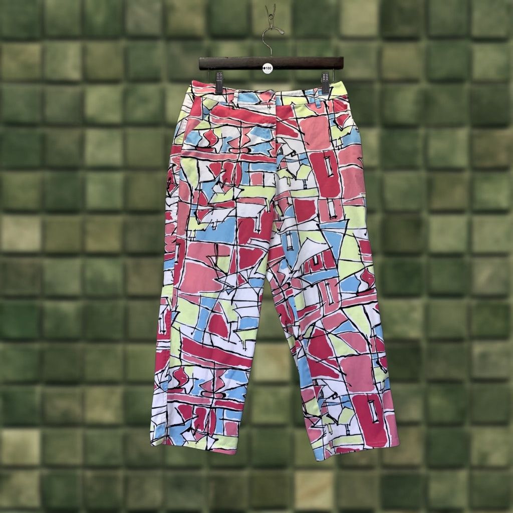 Talbots Talbots Cropped Pants Womens Size 10 Multicolor Geometric Stretch Size 32" / US 10 / IT 46 - 1 Thumbnail
