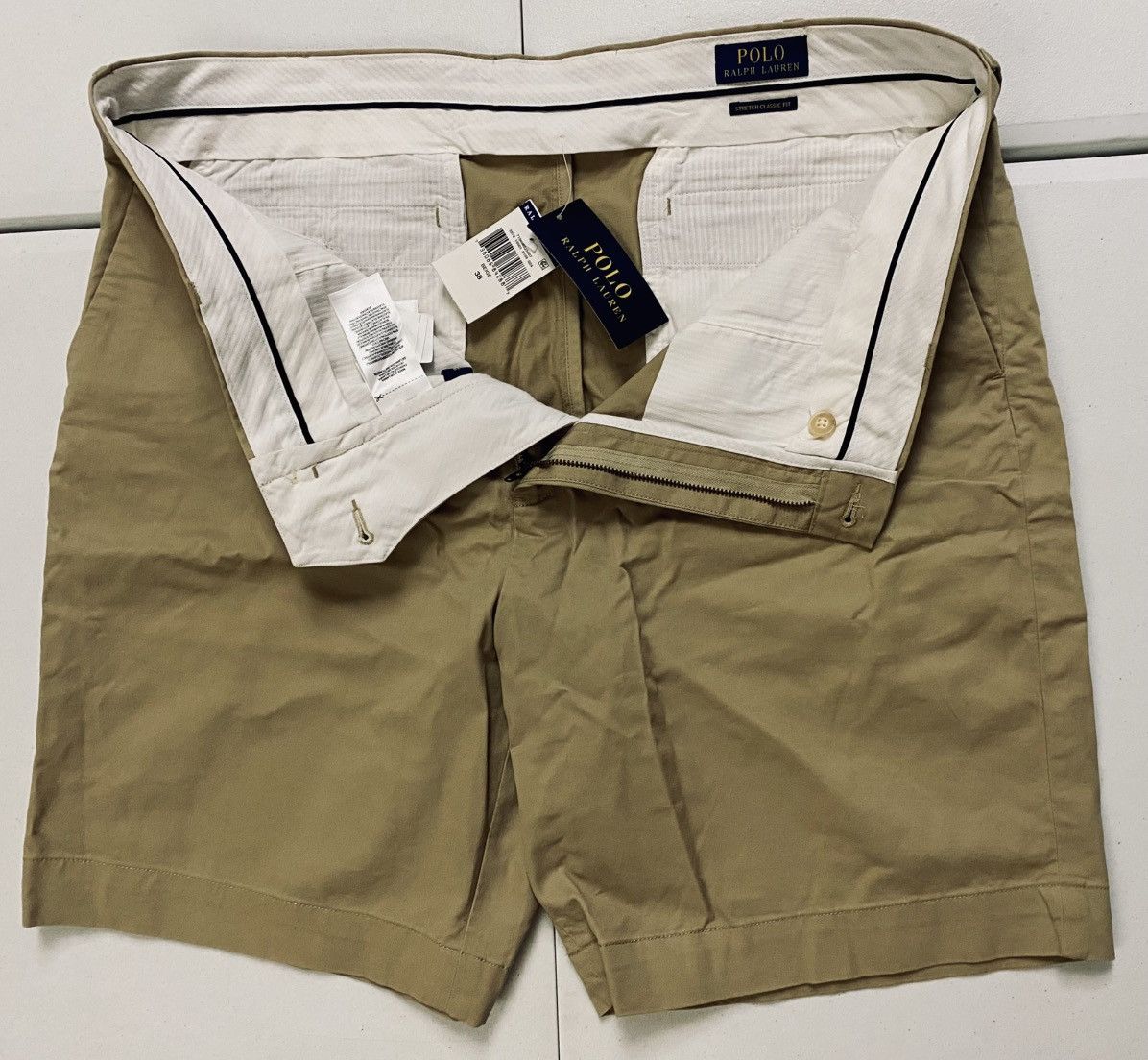 Polo Ralph Lauren PRL Luxury Beige Stretch Classic Fit 9” Chino Shorts 38 NWT Size US 38 / EU 54 - 10 Thumbnail