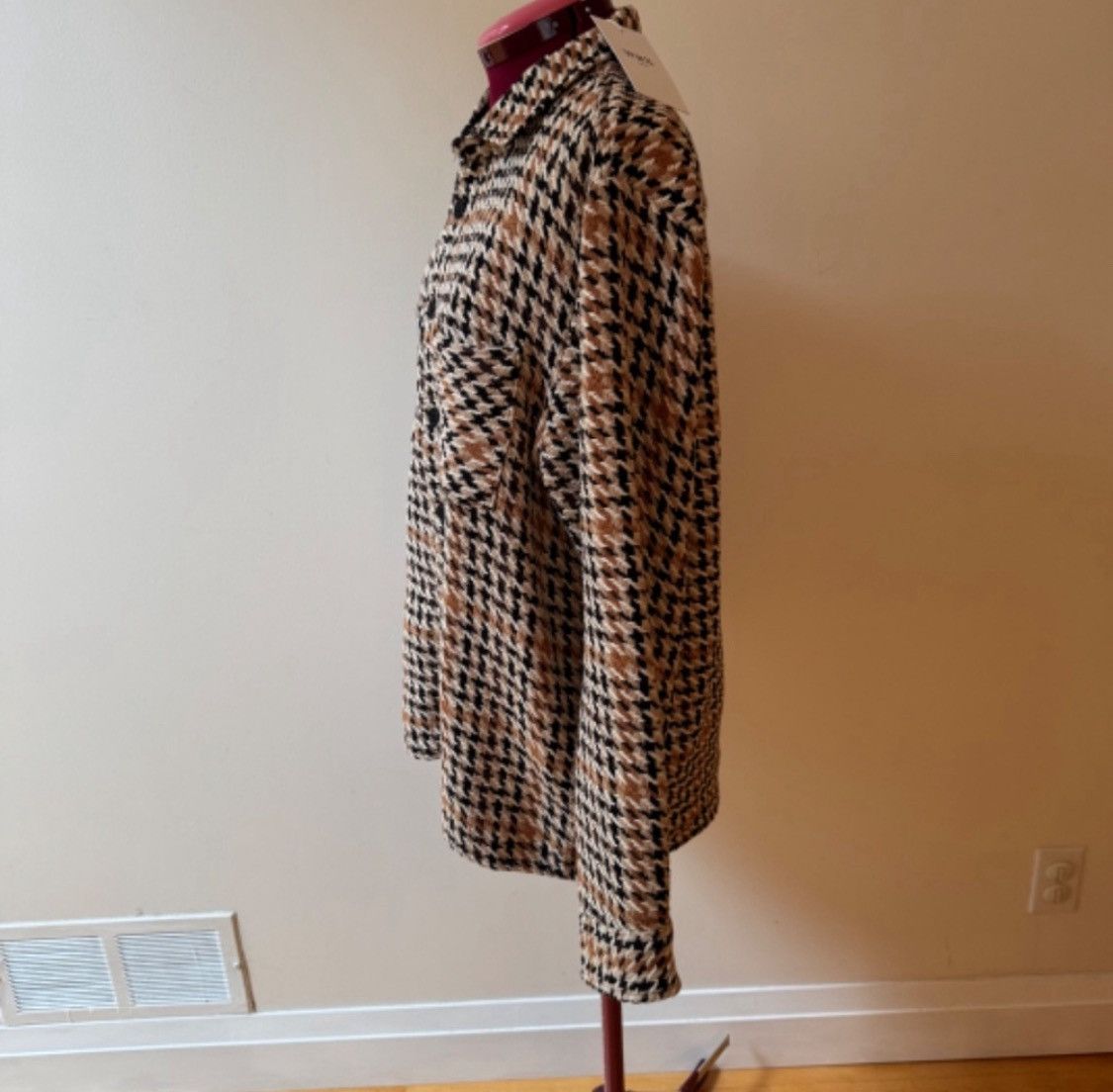 Wax London Whiting - Natural Houndstooth-Weave Overshirt Size US L / EU 52-54 / 3 - 5 Thumbnail
