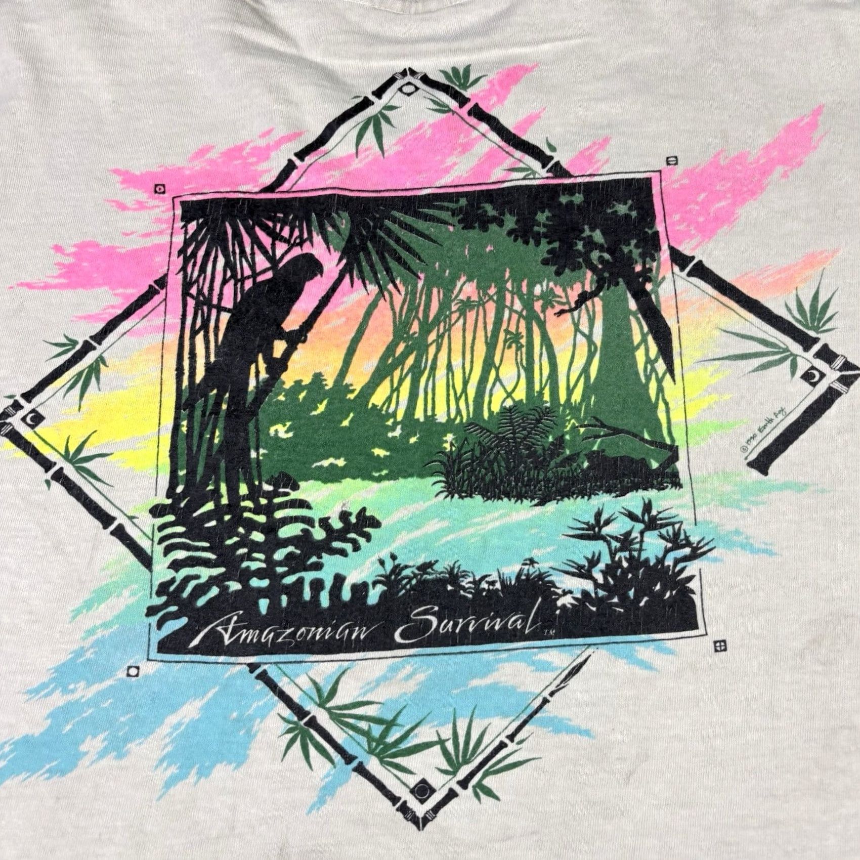Lee VINTAGE Lee T-Shirt Men XL White 90s Distressed Crew Neck Short Sleeve Cotton Thrashing Adventure Time Stitch Size US XL / EU 56 / 4 - 6 Thumbnail