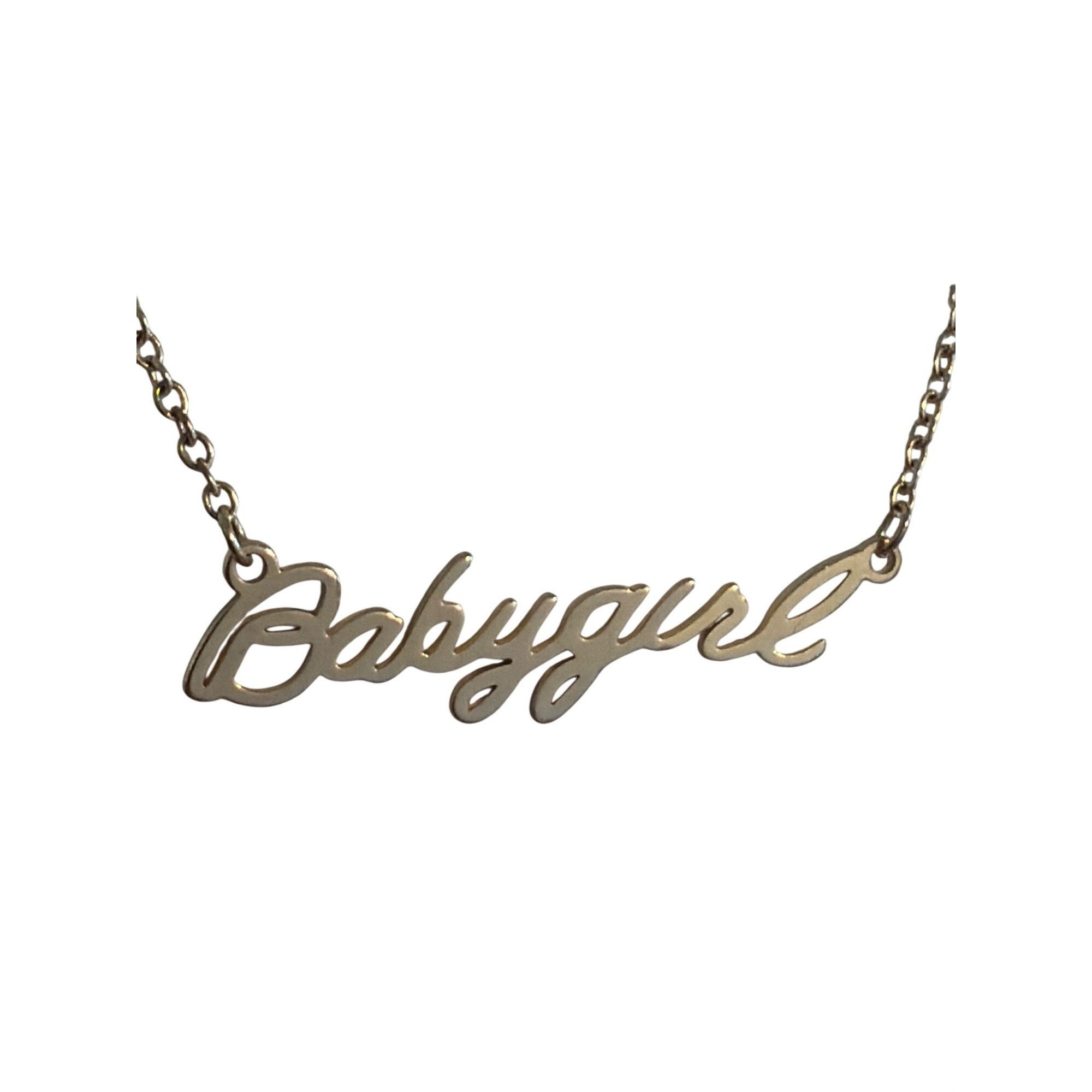 Other Babygirl Script Pendant Necklace Gold Tone Chain Criminal Mi Size ONE SIZE - 2 Thumbnail