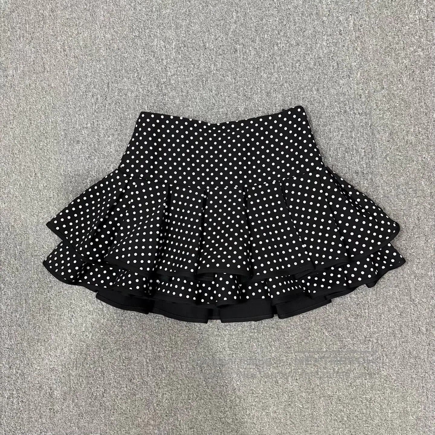 Valentino Valentino Black Polka Dot Silk-Wool Skirt. Size 39" - 1 Thumbnail
