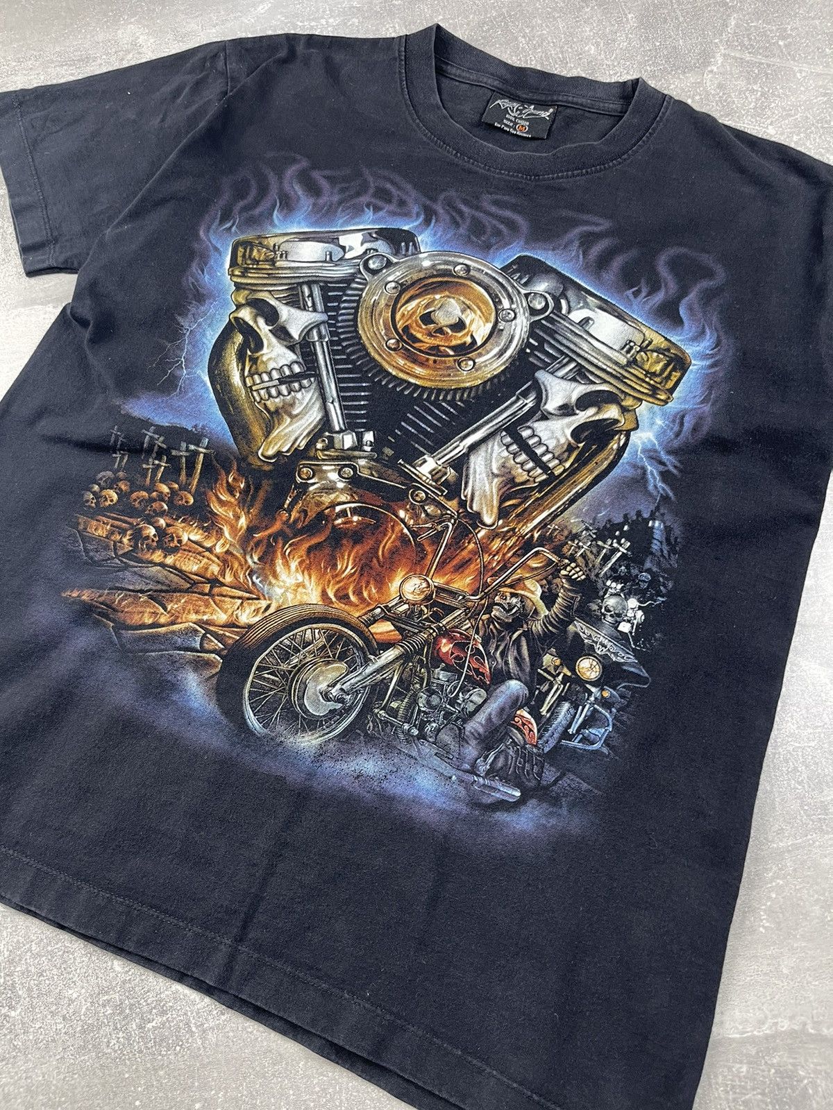 Band Tees × Vintage Vintage 00s Black Demon Biker Devil Rock Cotton Size US M / EU 48-50 / 2 - 4 Thumbnail