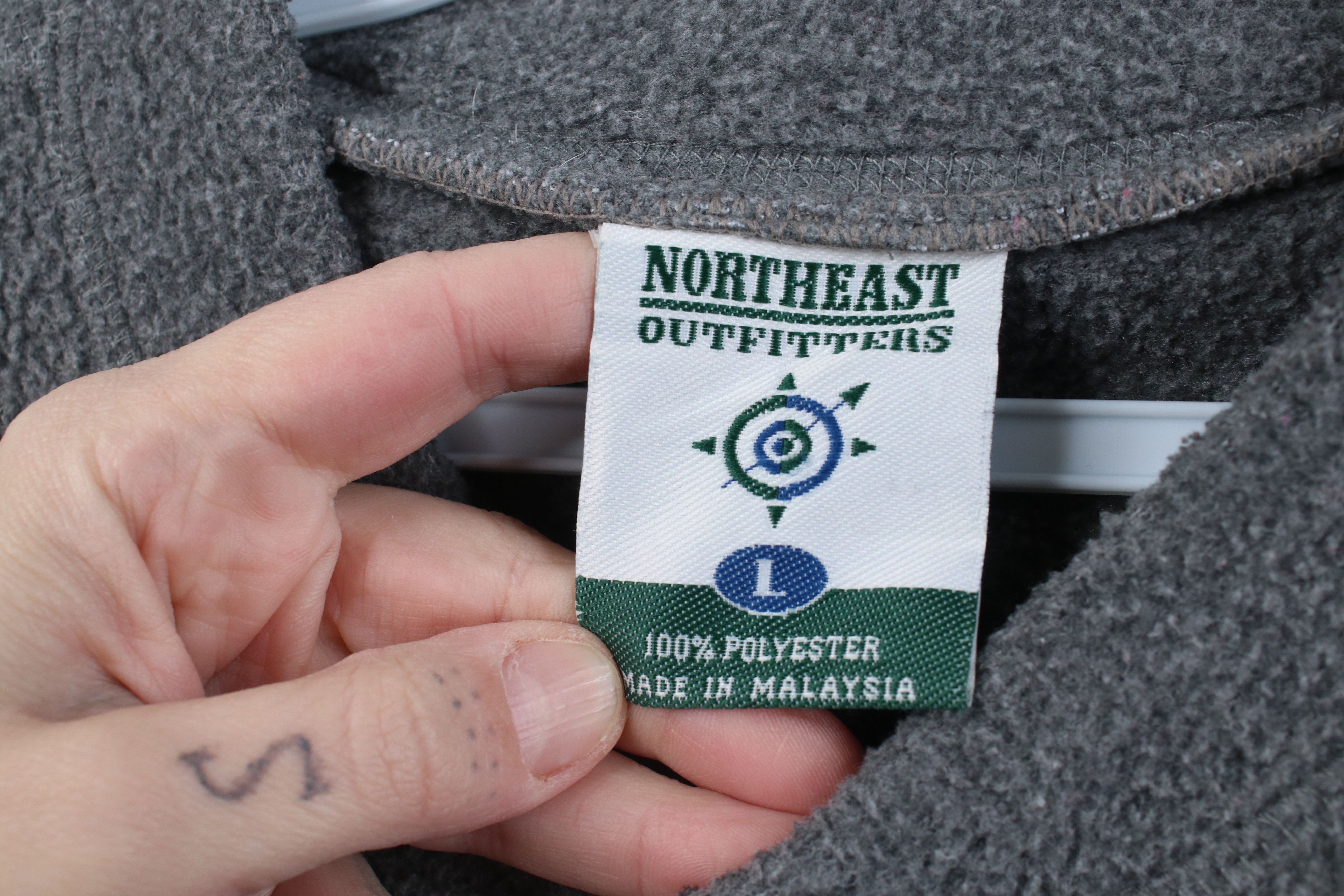 Vintage Vintage 90s Streetwear Blank Fleece Henley Sweater Gray Size US L / EU 52-54 / 3 - 6 Thumbnail