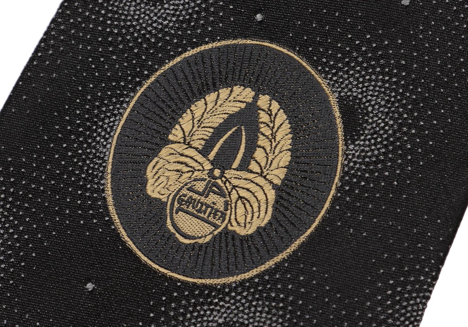 Jean Paul Gaultier Charcoal Polka Dot Embroidered Tie with Emblem Size ONE SIZE - 5 Thumbnail