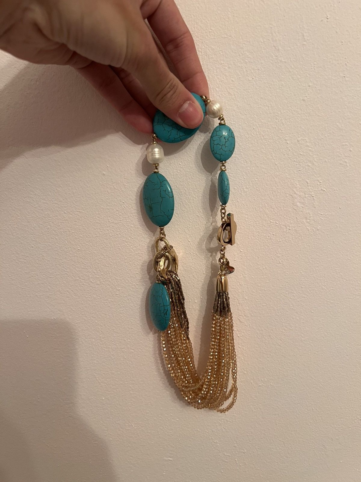 Vintage Turquoise pearl and charm Nour London Necklace Size ONE SIZE - 2 Thumbnail
