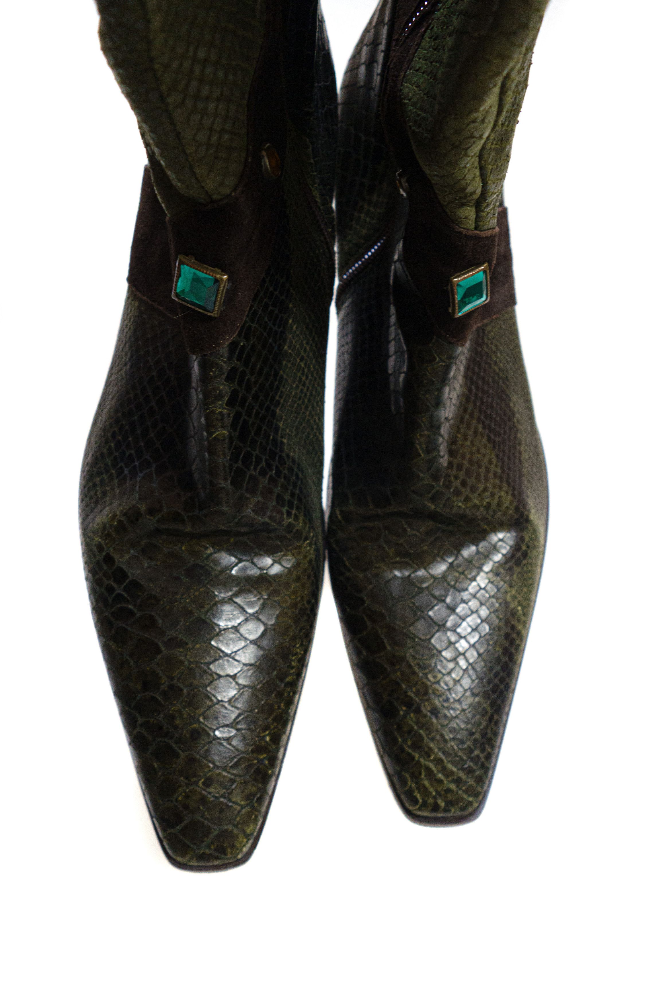 Other Andrea Lattanzi Alladin Rocks Leather High Boots Size US 10 / IT 40 - 6 Thumbnail