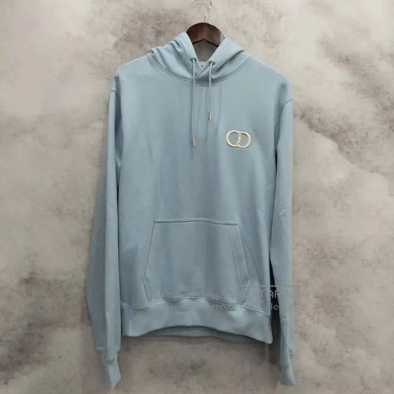 Dior Light Blue Cotton Hoodie for Men .