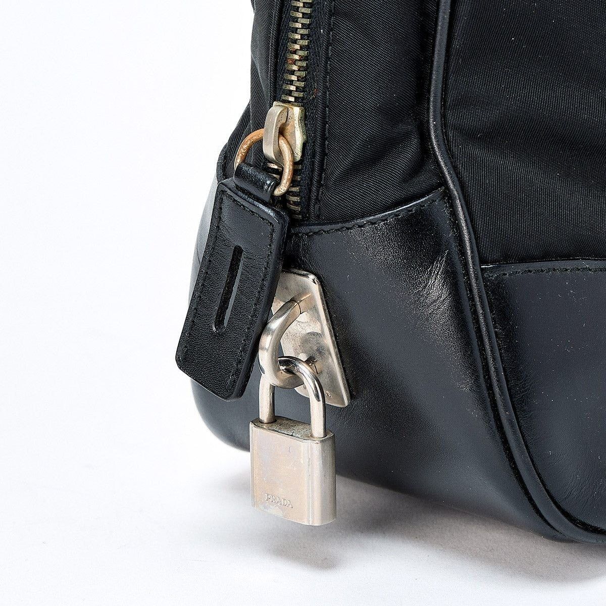 Prada Prada Tessuto Triangle Handbag Black Silver Size ONE SIZE - 7 Thumbnail
