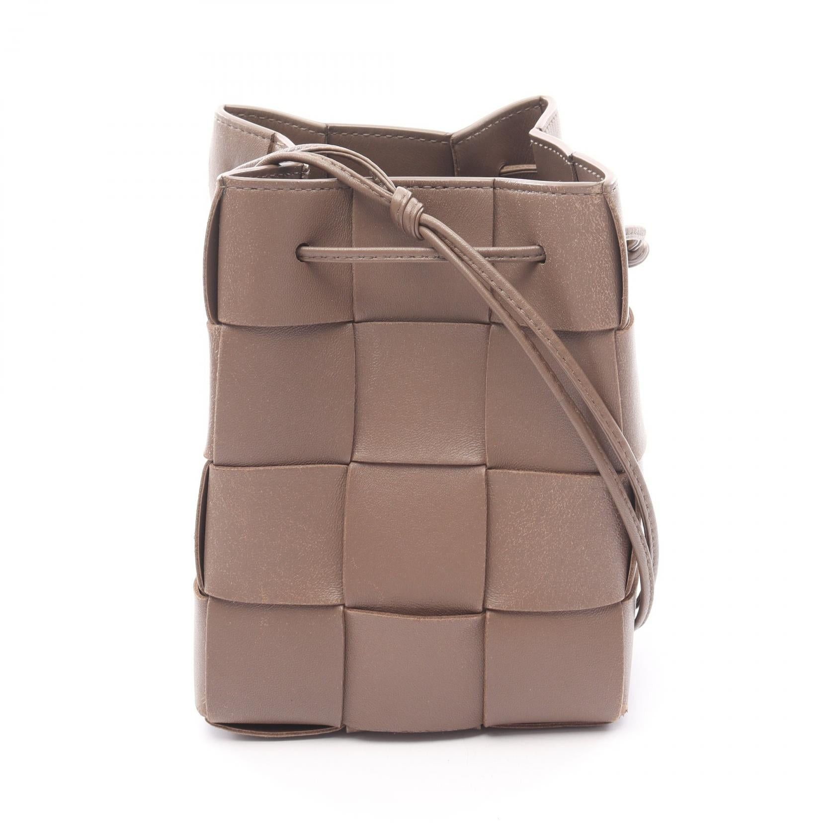 Bottega Veneta Small Cassette Bucket Shoulder Bag Leather Brown, Women's