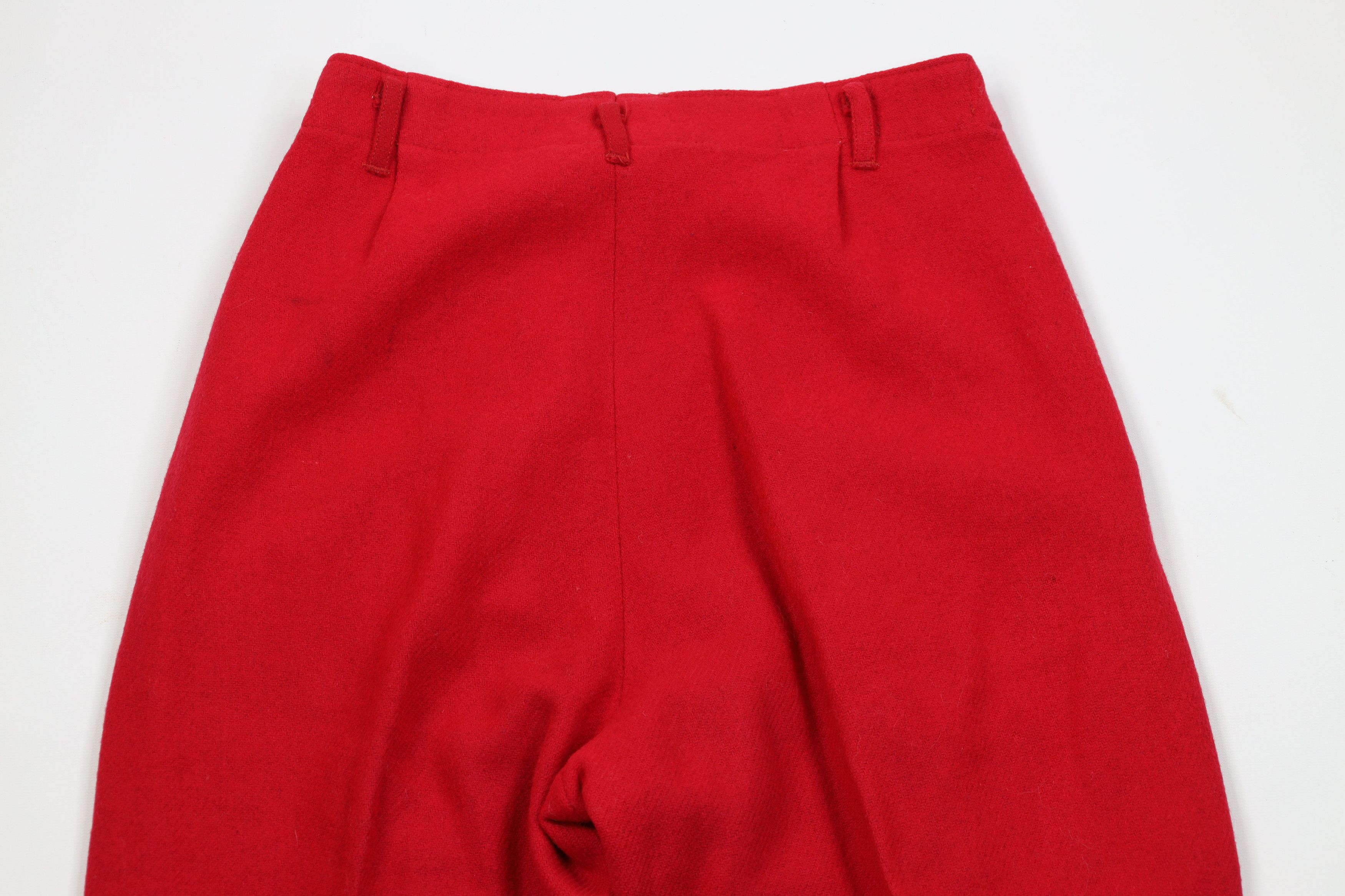 Vintage Vintage 50s Streetwear Distressed Wool Joggers Pants Red USA Size US 28 / EU 44 - 13 Thumbnail