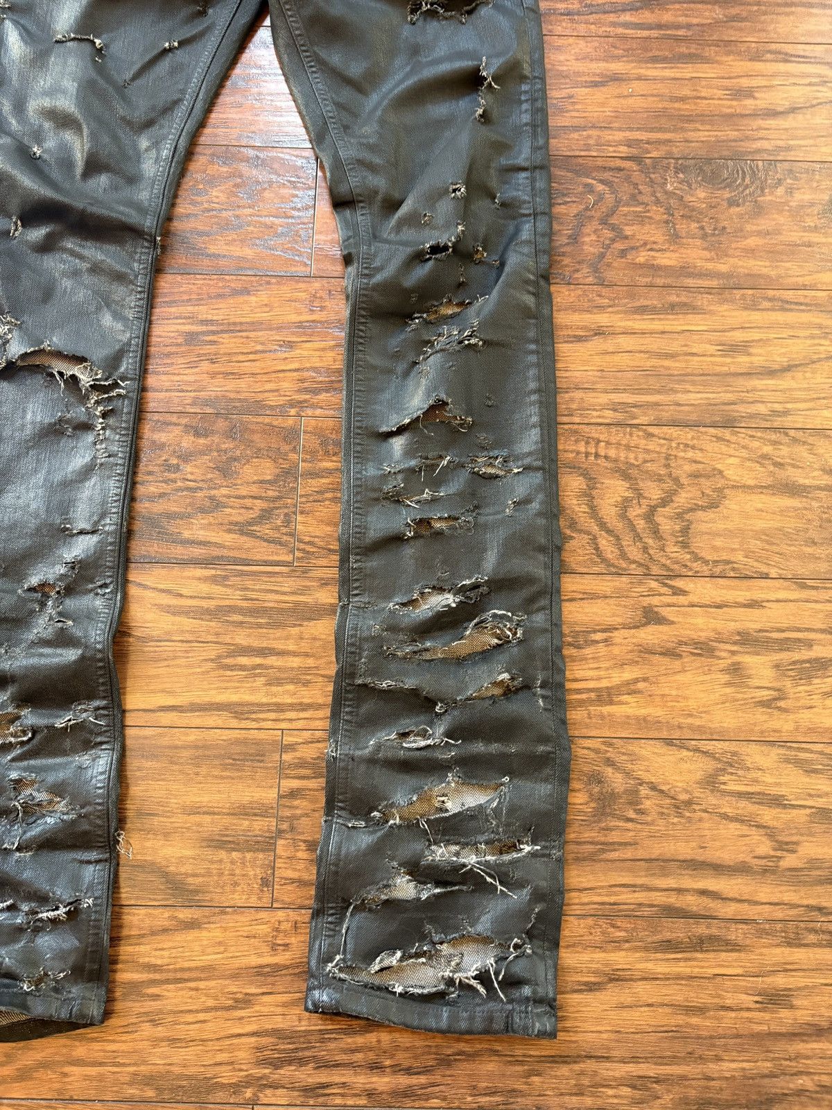 Dior Dior SS04 “Strip” Destroyed Waxed Denim Size US 30 / EU 46 - 4 Thumbnail