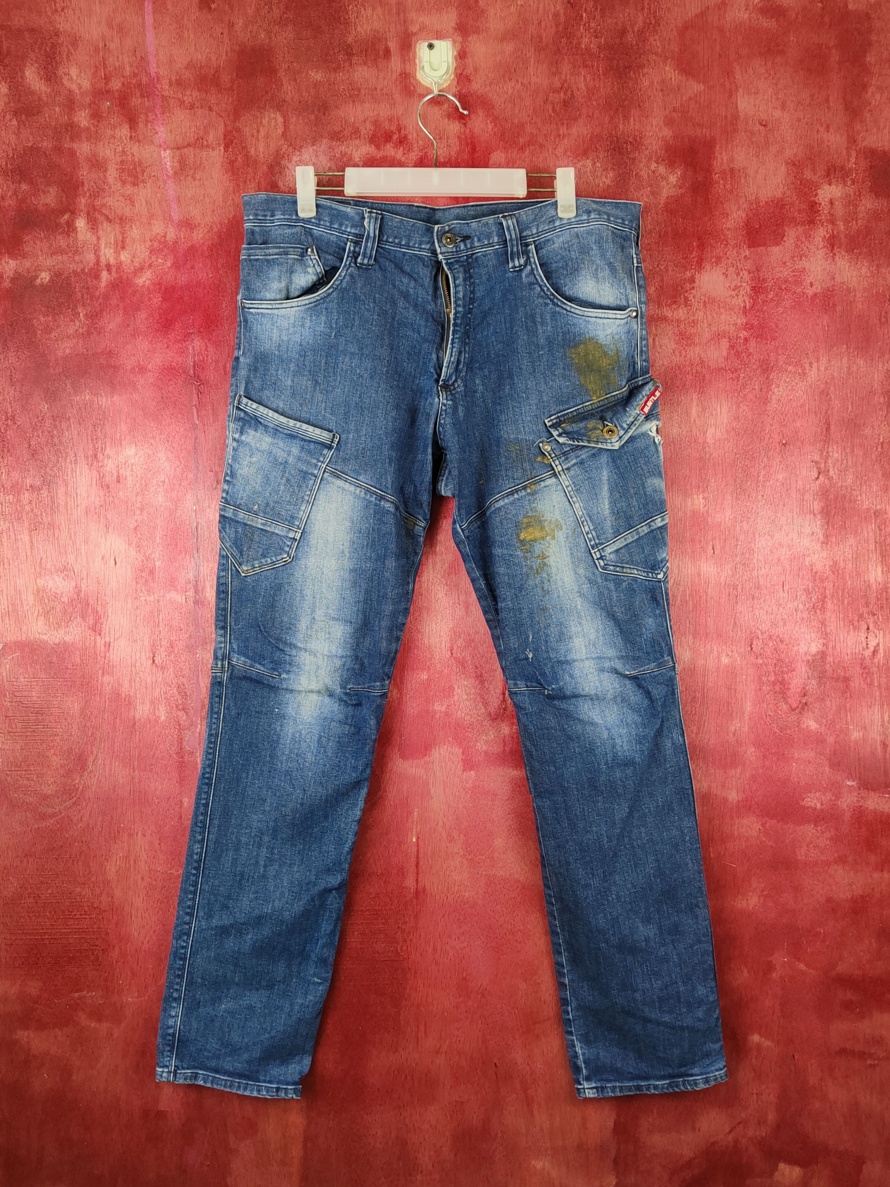 Burtle Dark Blue Distressed Ripped Jeans #S1855