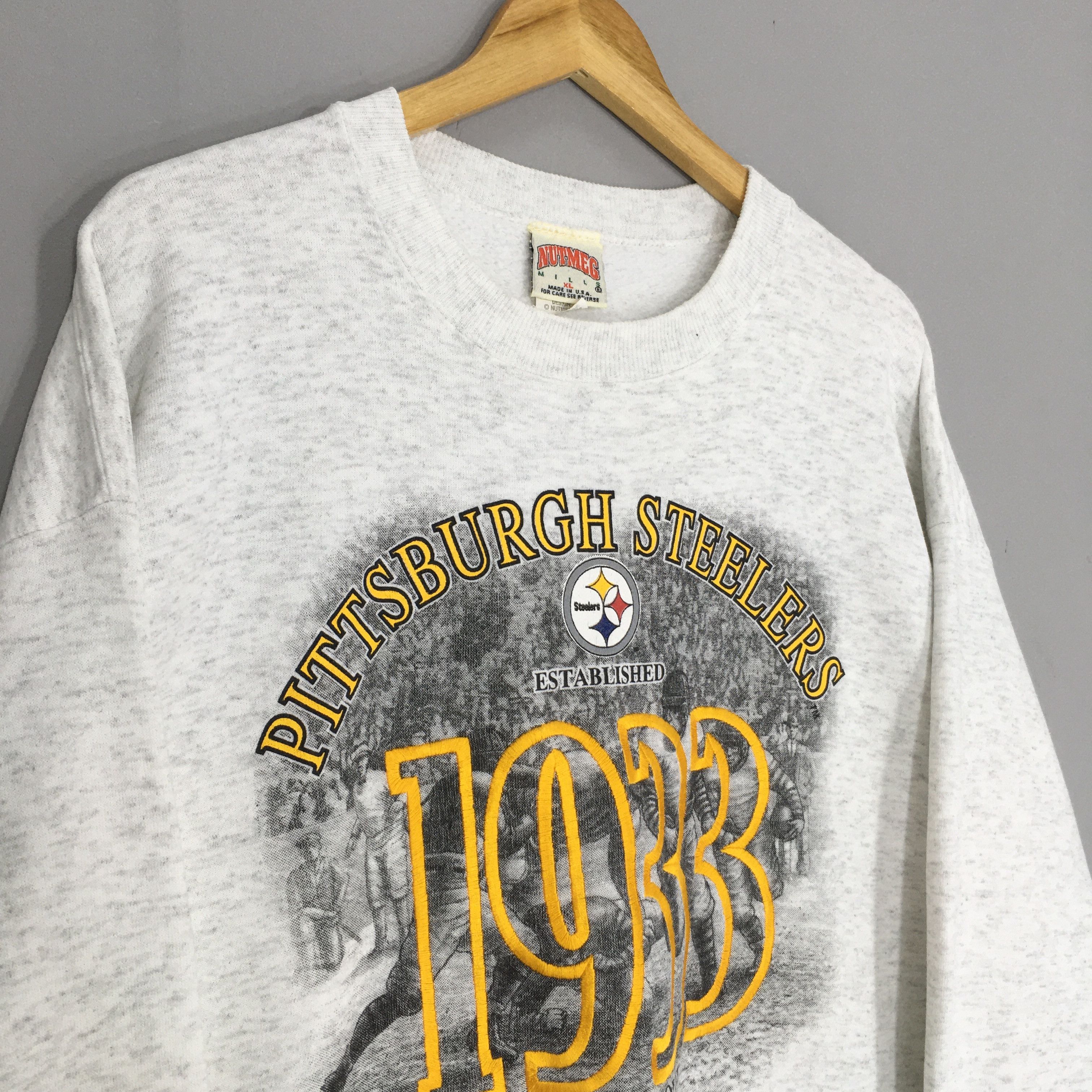 NFL × Nutmeg × Vintage Vintage 90s Pittsburgh Steelers NFL Sweatshirt XLarge Size US XL / EU 56 / 4 - 3 Thumbnail