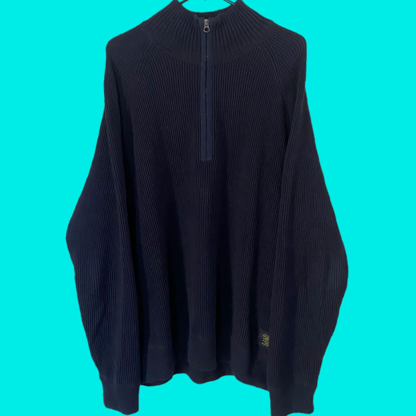 Ralph Lauren VINTAGE Polo Ralph Lauren Ribbed Military Knit 1/4 Zip Sweater Standard Mens 2XL Blue Size US XXL / EU 58 / 5 - 1 Thumbnail