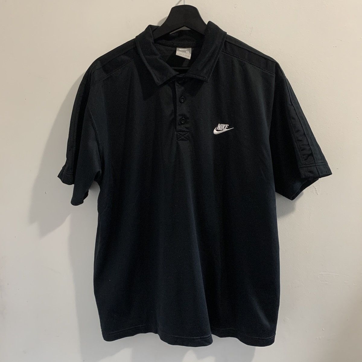 Nike × Vintage Nike Y2K Black Logo Polo (Double-Layered) Size US M / EU 48-50 / 2 - 1 Thumbnail
