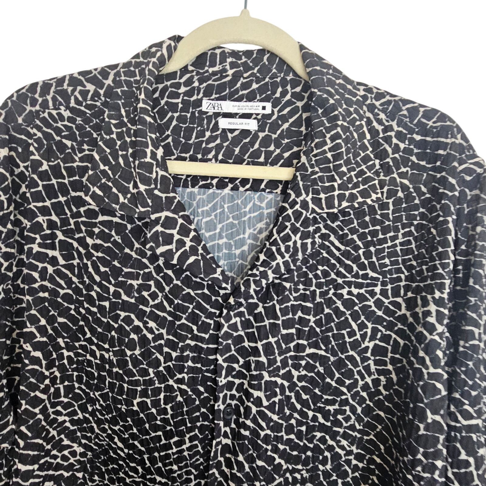Zara Zara Shirt Black White Long Sleeve Button Front Shirt Men XL Size US XL / EU 56 / 4 - 2 Thumbnail