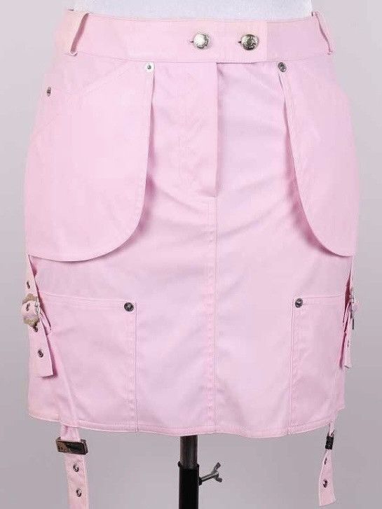 Dior Christian Dior Galliano 2003 Rockstar Pink Belt Detail Skirt Size 26" / US 2 / IT 38 - 1 Thumbnail