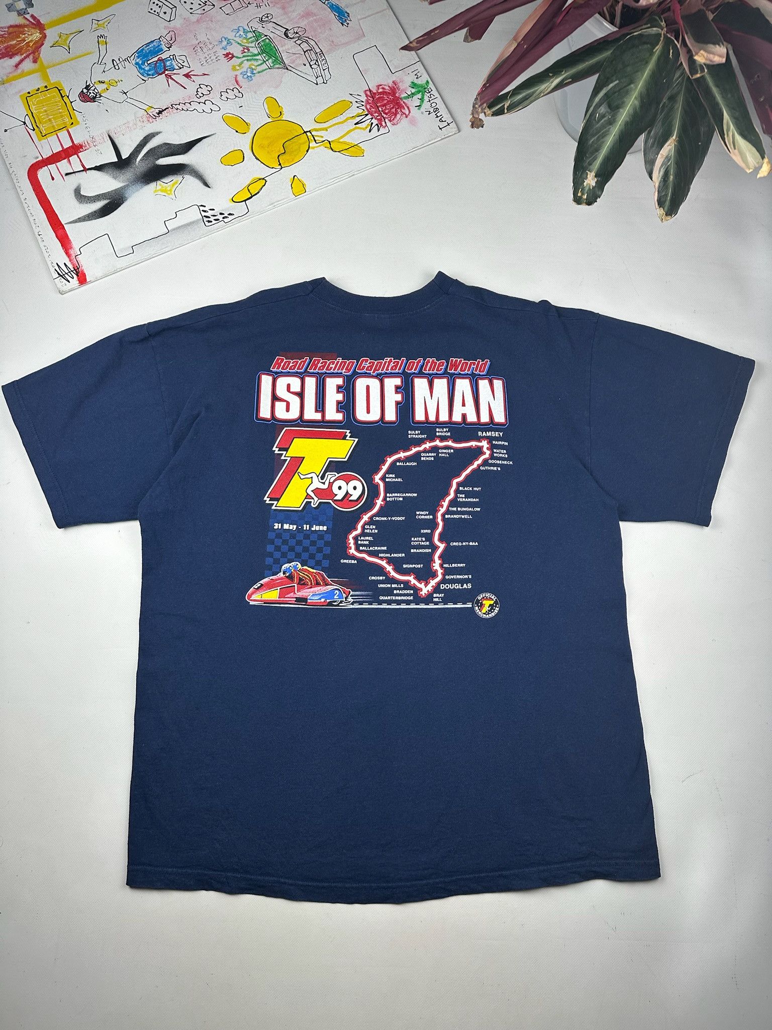 Other Racing T-shirt Isle of Man Vintage 1999 honda motorcycle Size US XL / EU 56 / 4 - 3 Thumbnail